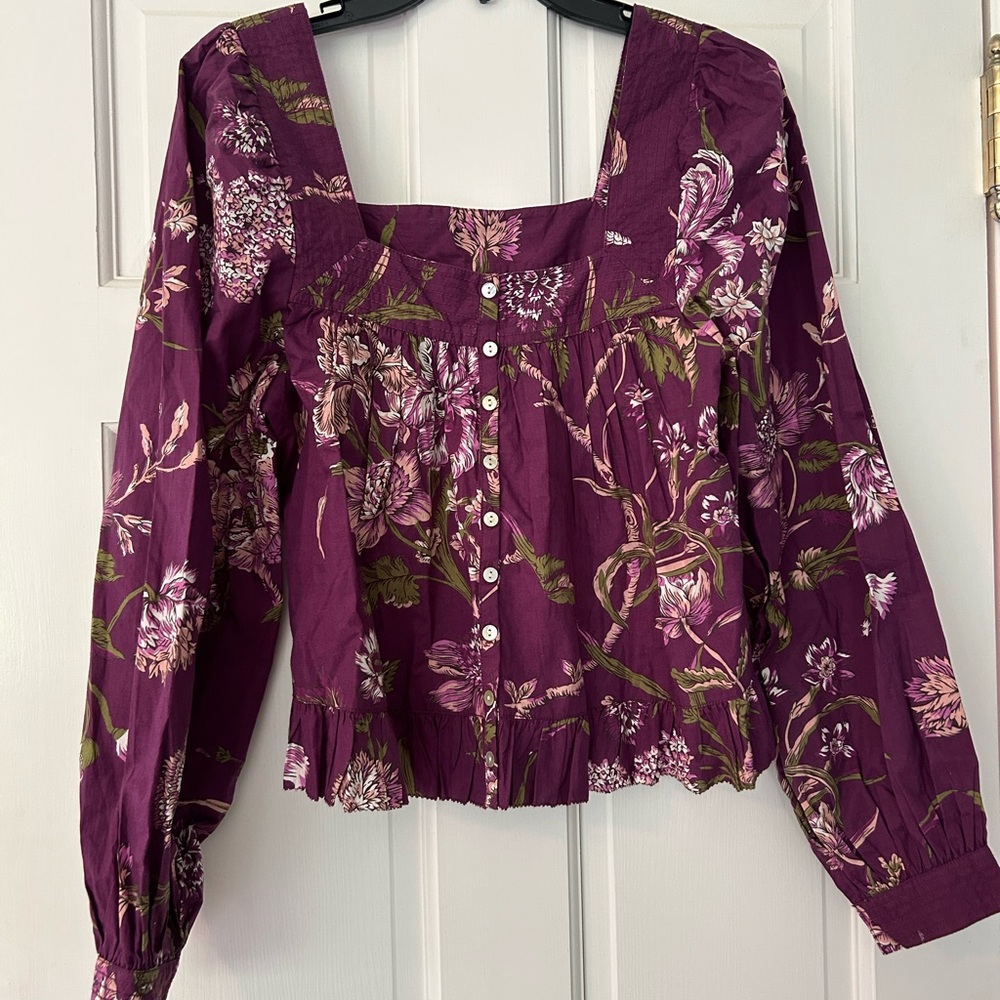 Love the Label Floral Purple Women's Top